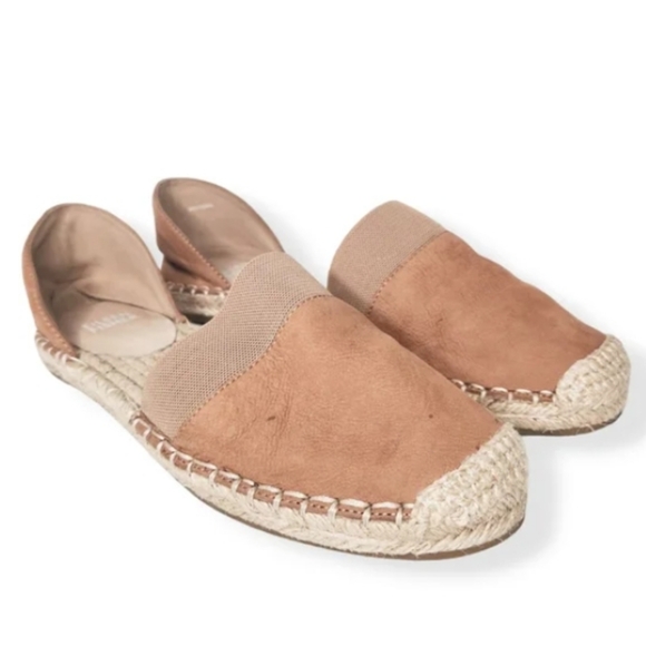 Brown leather slip in linen shoes - Picture 6 of 7